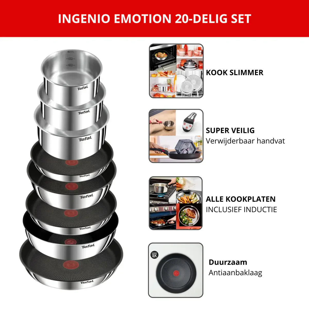 Ingenio Emotion 20-delige pannenset