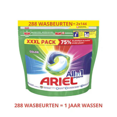 Ariel All-in-1 Pods Color Waspods - XXXL Verpakking 288 stuks